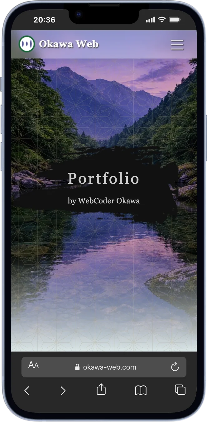 ポートフォリオサイトのモックアップ